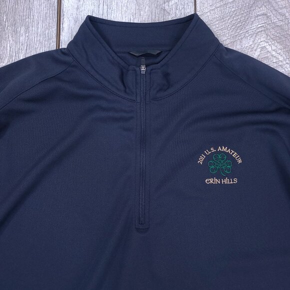 Zero Restriction Sweater Mens XL 1/4 Zip Blue Tour Series Solid Pullover Golf - Picture 3 of 6